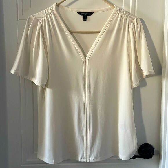 Banana Republic Factory Crepe Off White Blouse - Picture 1 of 6